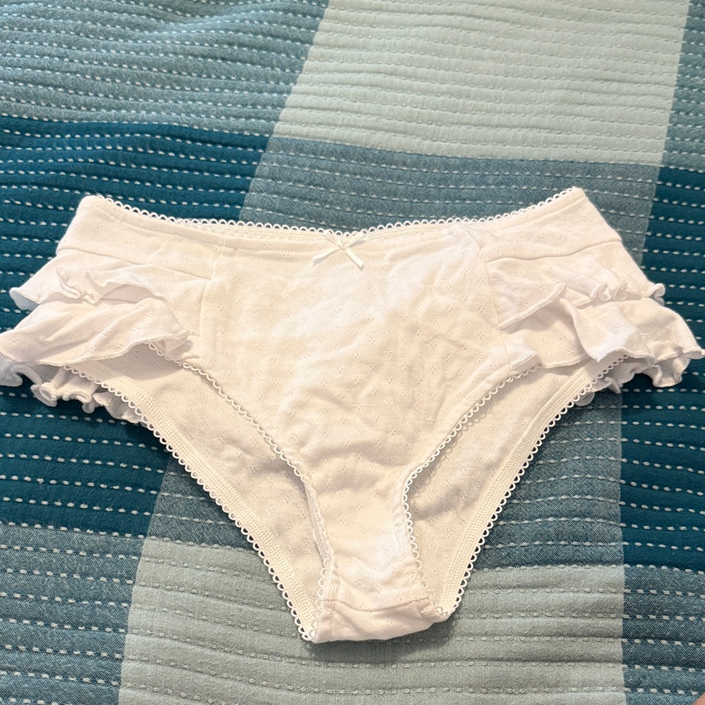 Are You Am I White Ruffled Panties